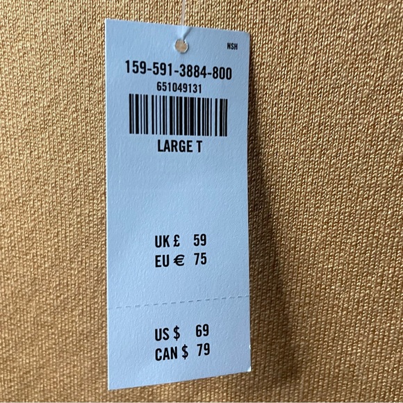 BNWT Abercrombie Yellow Jacquard Knit Sweater Mini Dress Large Tall - Picture 7 of 8